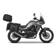 SHAD TR40 - TR50 Soft adventure luggage set mounted on Honda Transalp 750 - Perfect for travel.