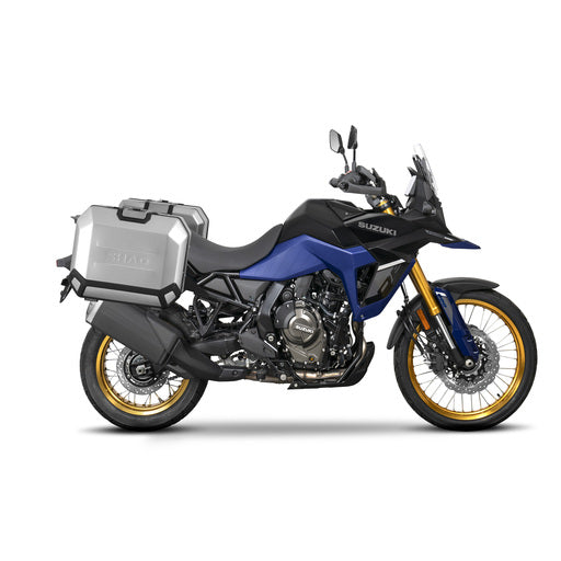 SHAD Terra Panniers mounted on Suzuki VStrom 800 DE - Perfect for adventure travel.