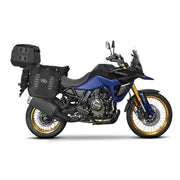 SHAD TR40 - TR50 Soft adventure luggage set mounted on Suzuki VStrom 800 DE - Perfect for travel.